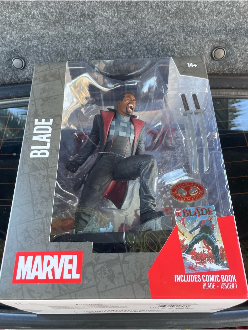 Marvel Blade Action Figure with Red-Trim Coat and Black Outfit
